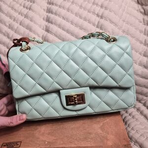 Aqua NWOT quilted Crossbody Bag